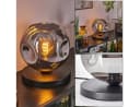 hofstein Tischleuchte Tischlampe aus Metall/Glas in Schwarz/Rauchfarben Bild 2