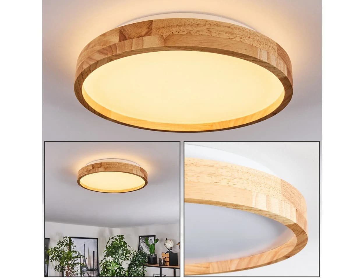 hofstein Deckenleuchte Boho Design Weiß/Natur LED 16W - Bild 2