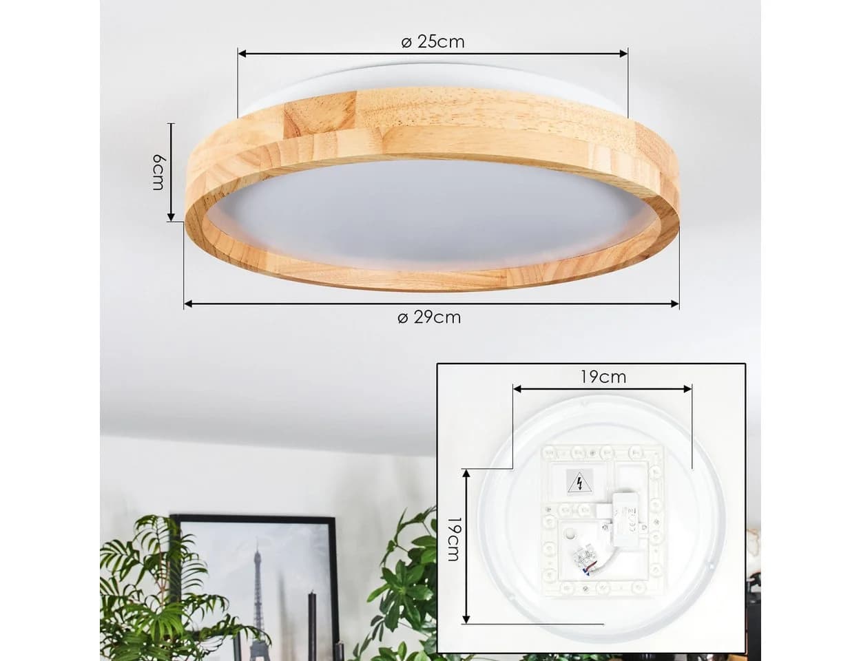 hofstein Deckenleuchte Boho Design Weiß/Natur LED 16W - Bild 4