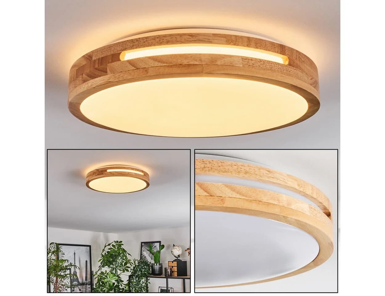 hofstein Deckenleuchte Modernes Boho-Design LED Weiß/Natur - Bild 2