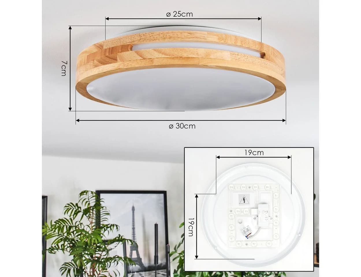 hofstein Deckenleuchte Modernes Boho-Design LED Weiß/Natur - Bild 4