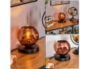hofstein Tischleuchte Metall/Glas Schwarz/Kupfer E27 Bild 2