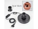 hofstein Tischleuchte Metall/Glas Schwarz/Kupfer E27 Bild 5