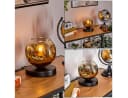 hofstein Tischleuchte Metall/Glas Schwarz/Gold/Klar E27 Bild 2