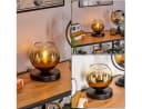 hofstein Tischleuchte Metall/Glas Schwarz/Gold/Klar E27 Bild 2