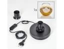 hofstein Tischleuchte Metall/Glas Schwarz/Gold/Klar E27 Bild 5