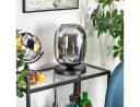 hofstein Tischleuchte Tischlampe aus Metall/Glas in Schwarz/Rauchfarben mit Glasschirm 20cm Bild 1