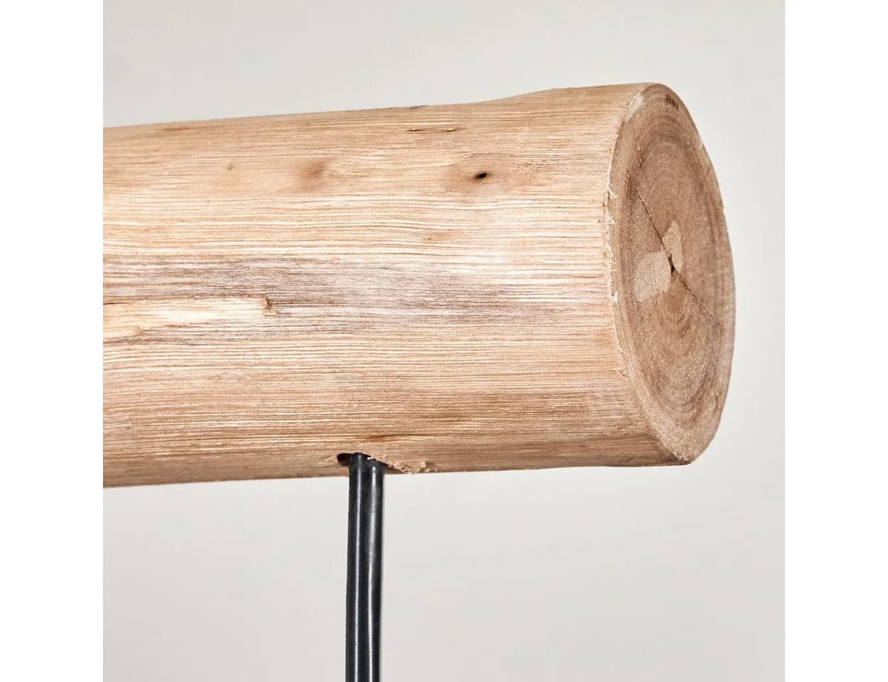 hofstein Pendelleuchte Modern Skandinavisch Holz Metall Schwarz Natur 5x E27 - Bild 3