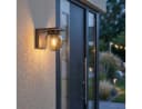 hofstein Außen-Wandleuchte Modern Metall/Glas Anthrazit/Rauchfarben IP44 Bild 3