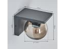 hofstein Außen-Wandleuchte Modern Metall/Glas Anthrazit/Rauchfarben IP44 Bild 4