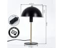 hofstein Tischleuchte Moderne Nachttischlampe Metall Schwarz/Gold Bild 4