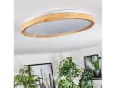 hofstein Deckenleuchte 50cm LED Dimmbar Bambus Metall Weiß Bild 5