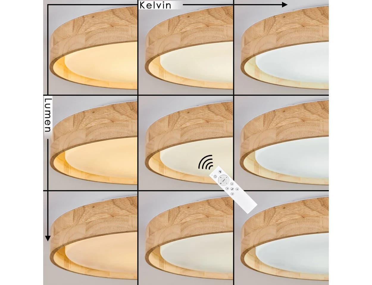 hofstein Deckenleuchte dimmbar LED Natur/Weiß IP44 - Bild 3