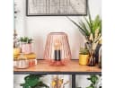 hofstein Tischleuchte Tischlampe aus Metall/Glas in Schwarz/Rosa, ohne Leuchtmittel, Glasschirm (17cm), An-/Ausschalter am Kabel, 1x E27, ohne Leuchtmittel Bild 1