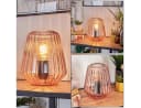 hofstein Tischleuchte Tischlampe aus Metall/Glas in Schwarz/Rosa, ohne Leuchtmittel, Glasschirm (17cm), An-/Ausschalter am Kabel, 1x E27, ohne Leuchtmittel Bild 2