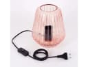 hofstein Tischleuchte Tischlampe aus Metall/Glas in Schwarz/Rosa, ohne Leuchtmittel, Glasschirm (17cm), An-/Ausschalter am Kabel, 1x E27, ohne Leuchtmittel Bild 5