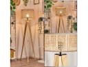 hofstein Stehlampe Holz Rattan Naturfarben E27 Bild 2