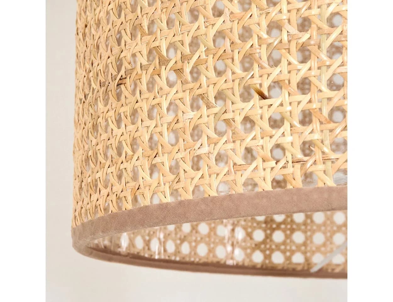 hofstein Stehlampe Holz Rattan Naturfarben E27 - Bild 3