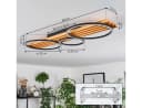 hofstein Deckenleuchte dimmbar LED Holz Metall Schwarz Weiß Bild 5