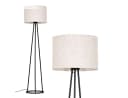 hofstein Stehlampe Schwarz/Beige Metall/Stoff mit Fußschalter Bild 2