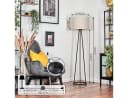 hofstein Stehlampe Schwarz/Beige Metall/Stoff mit Fußschalter Bild 5