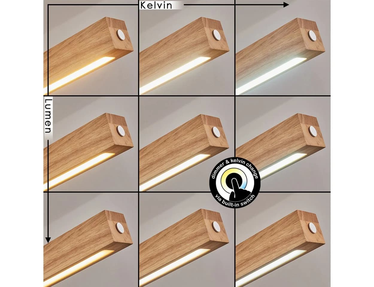 hofstein Pendelleuchte dimmbar LED Schwarz/Naturfarben - Bild 3