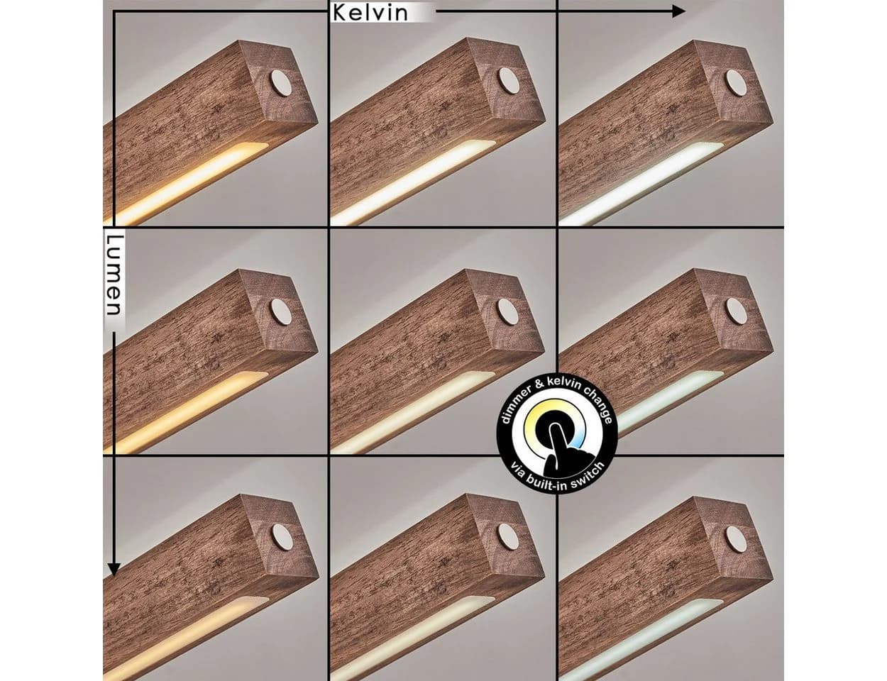 hofstein Pendelleuchte Dimmbar LED Schwarz/Braun Skandinavisch - Bild 3