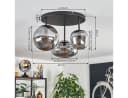 hofstein Deckenleuchte Metall Glas Schwarz Rauchfarben Industrial Modern Bild 5