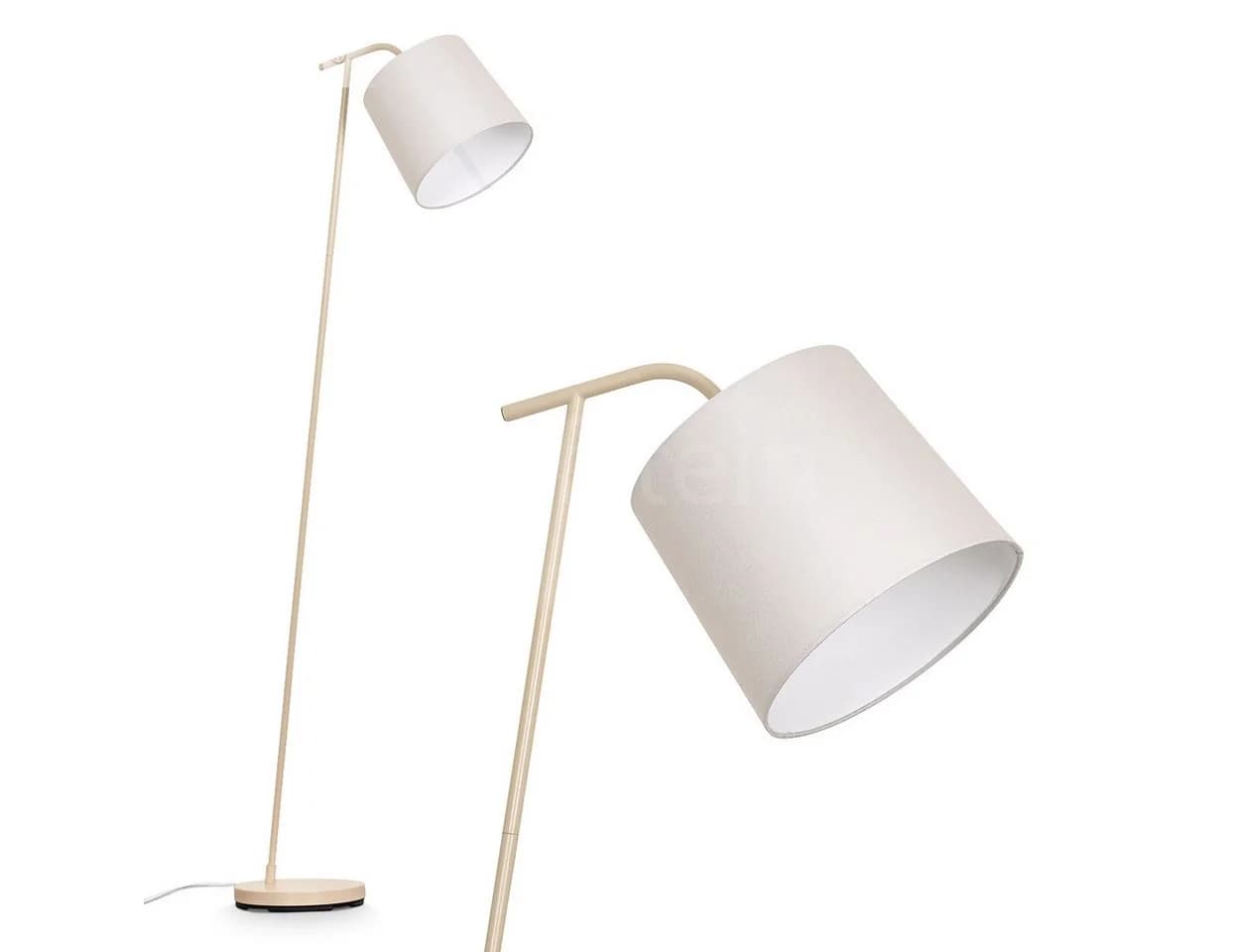 hofstein Stehlampe Beige/Weiß Metall/Stoff E27 - Bild 2