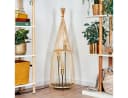 hofstein Stehlampe Boho-Style Metall/Bambus Schwarz/Naturfarben Bild 1