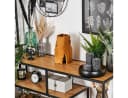 hofstein Tischleuchte Metall/Holz Schwarz/Naturfarben E27 Bild 1