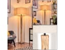 hofstein Stehlampe Skandinavisch Holz Metall Stoff Beige Schwarz Bild 1