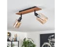 Hofstein Deckenlampe Industrial Schwarz/Natur mit Bernsteinglas-Schirmen Bild 1