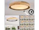 hofstein Deckenleuchte dimmbar LED Weiß Holz Metall IP44 Bild 2