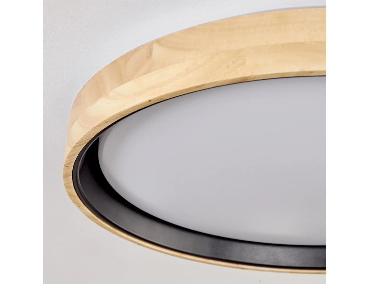 hofstein Deckenleuchte dimmbar LED Holz Metall IP44 Weiß - Bild 3