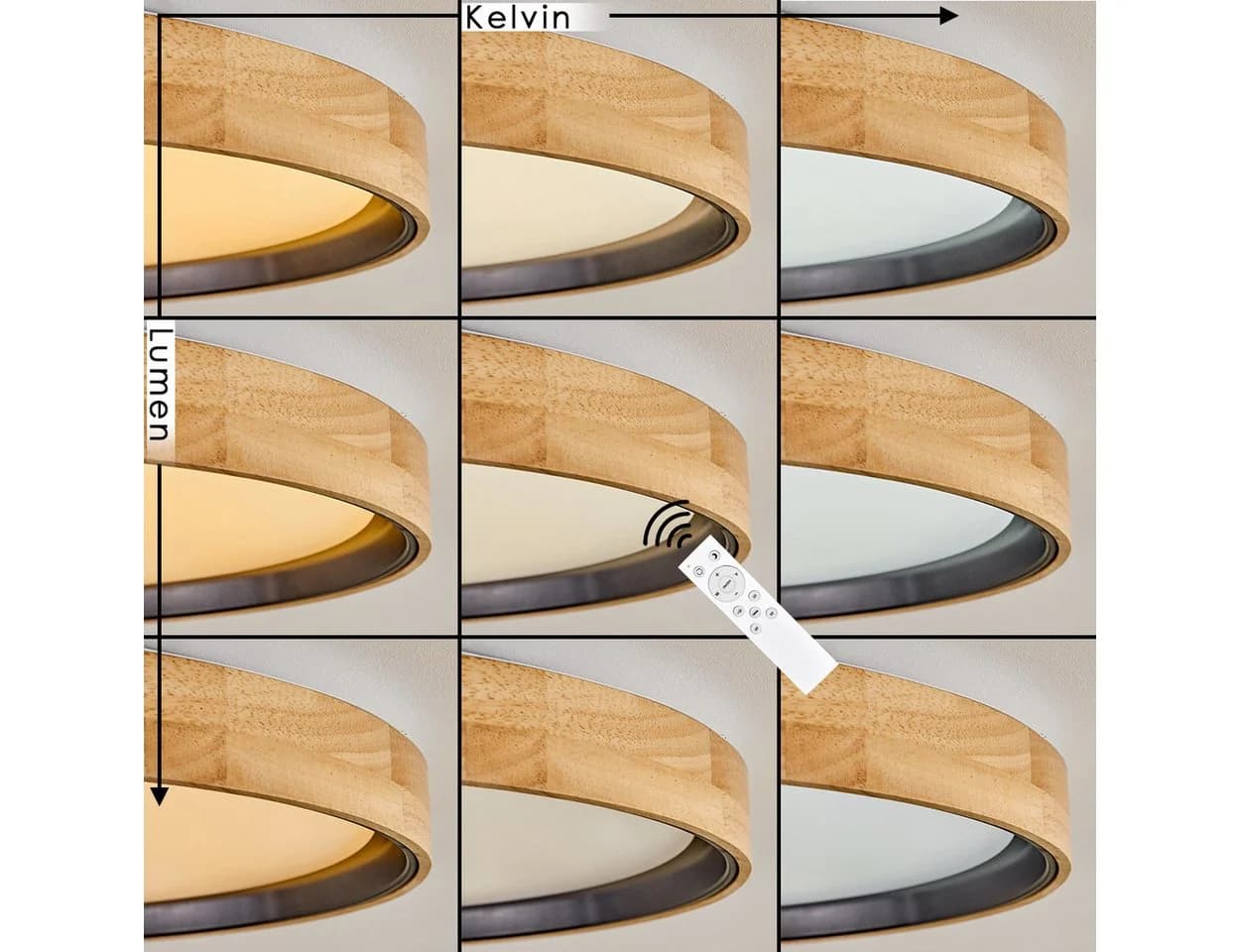 hofstein Deckenleuchte dimmbar LED Natur/Weiß IP44 Badezimmer - Bild 3