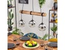 hofstein Pendelleuchte Hängeleuchte Boho-Design mit Glas und Holz Bild 1