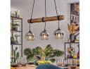 hofstein Pendelleuchte Hängeleuchte Boho-Design mit Glas und Holz Bild 2