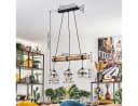 hofstein Pendelleuchte Hängeleuchte Boho-Design mit Glas und Holz Bild 4