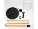 hofstein Stehlampe Holz/Metall Stoffschirm Beige Schwarz Skandinavisch Bild 5