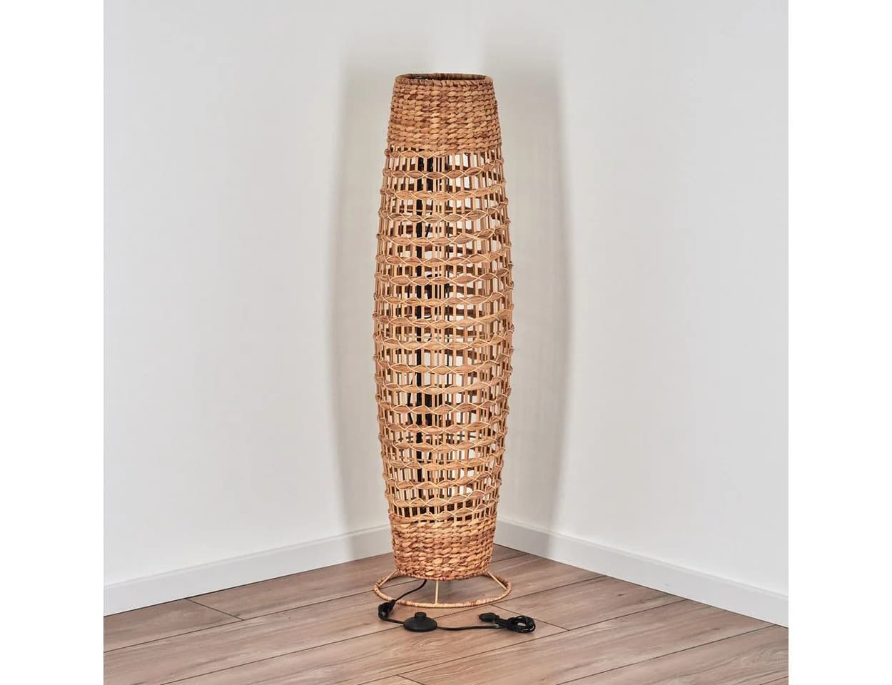 hofstein Stehlampe Skandinavisch Boho Bast Schwarz - Bild 5