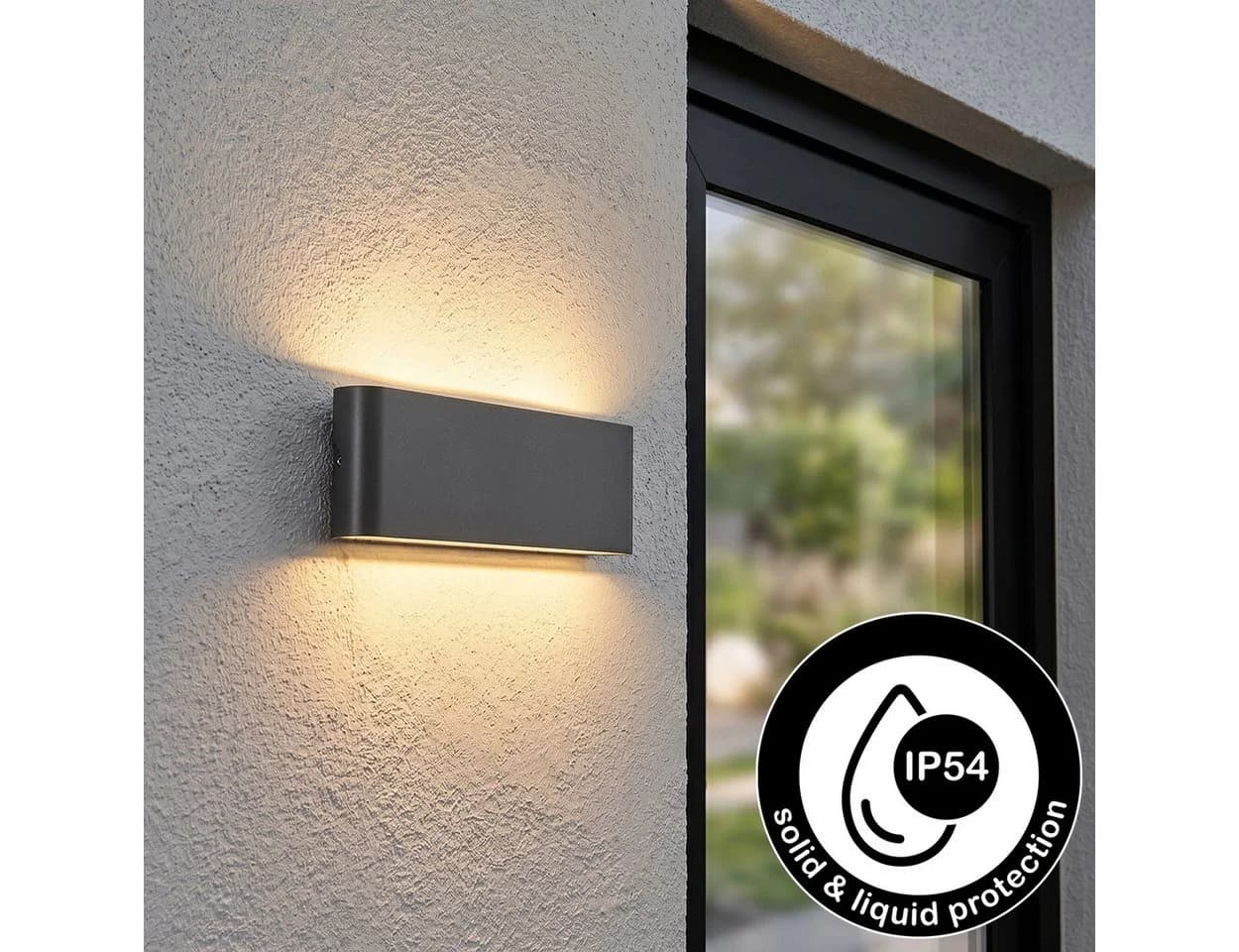 hofstein Außen-Wandleuchte Metall/Kunststoff Anthrazit/Weiß LED IP54 - Bild 2