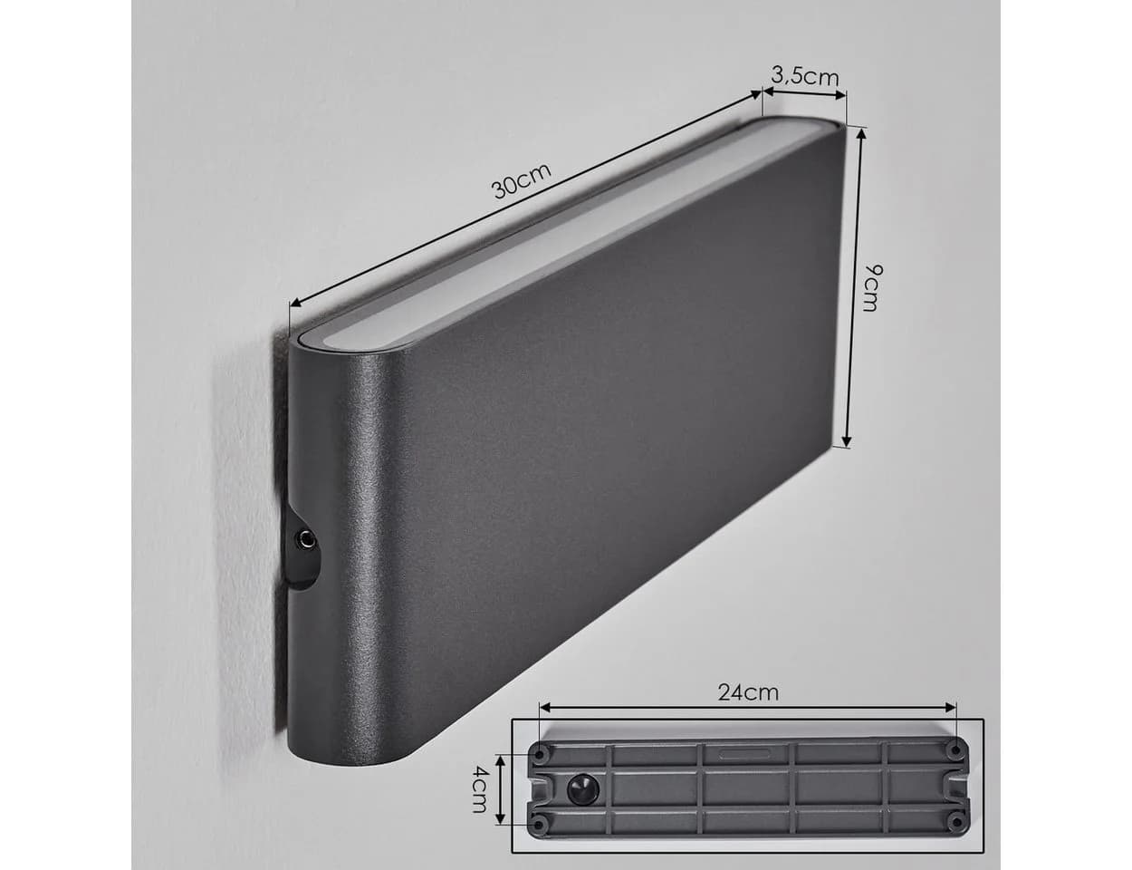 hofstein Außen-Wandleuchte Metall/Kunststoff Anthrazit/Weiß LED IP54 - Bild 4
