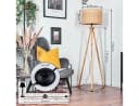 hofstein Stehlampe Holzfuß Rattan Boho-Style Skandinavisch Bild 4