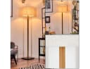 hofstein Stehlampe Holzfuß Stoffschirm Boho-Style Skandinavisch Bild 2