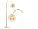 hofstein Stehlampe Messing Bernsteinfarben Klar Bild 2