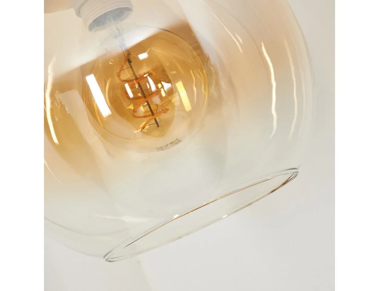 hofstein Stehlampe Messing Bernsteinfarben Klar - Bild 4