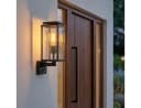 hofstein Außen-Wandleuchte Schwarz Metall/Glas E27 Bewegungsmelder IP44 Bild 3