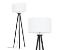hofstein Stehlampe Holz/Stoff Schwarz/Weiß Skandinavisch Bild 2