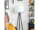 hofstein Stehlampe Holz/Stoff Schwarz/Weiß Skandinavisch Bild 3
